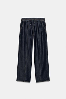 ZARA ДЖИНСЫ-ДЖОГГЕРЫ Z1975 WIDE-LEG С ВЫСОКОЙ ПОСАДКОЙ, СИНИЙ