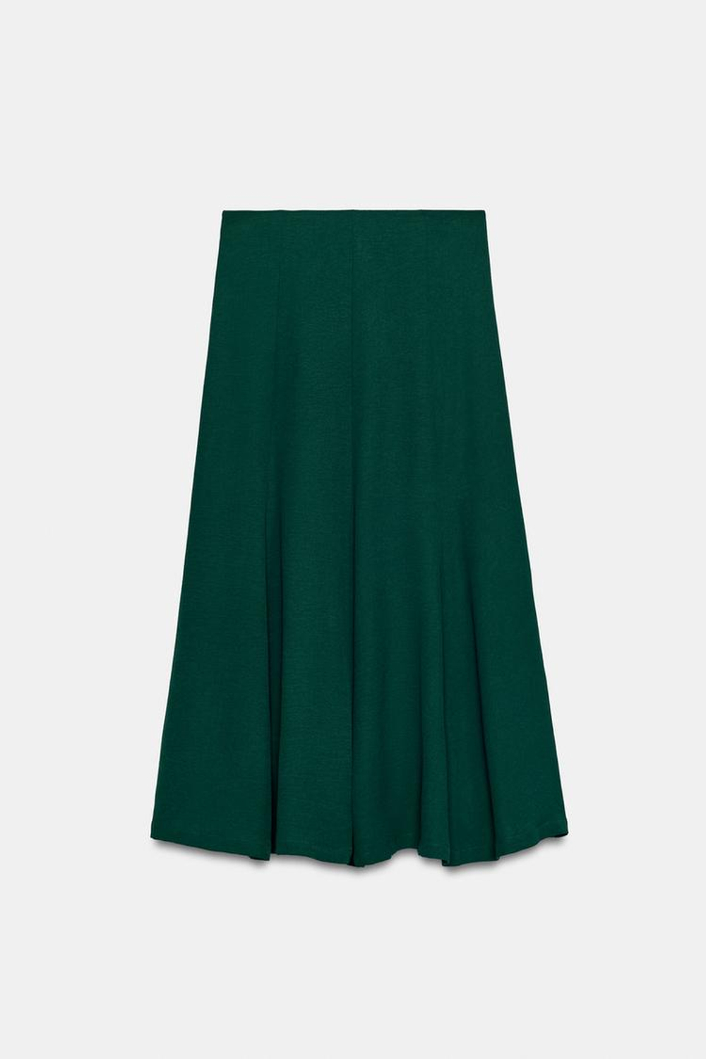 ZARA РАСКЛЕШЕННАЯ ЮБКА МИДИ, ЗЕЛЕНЫЙ