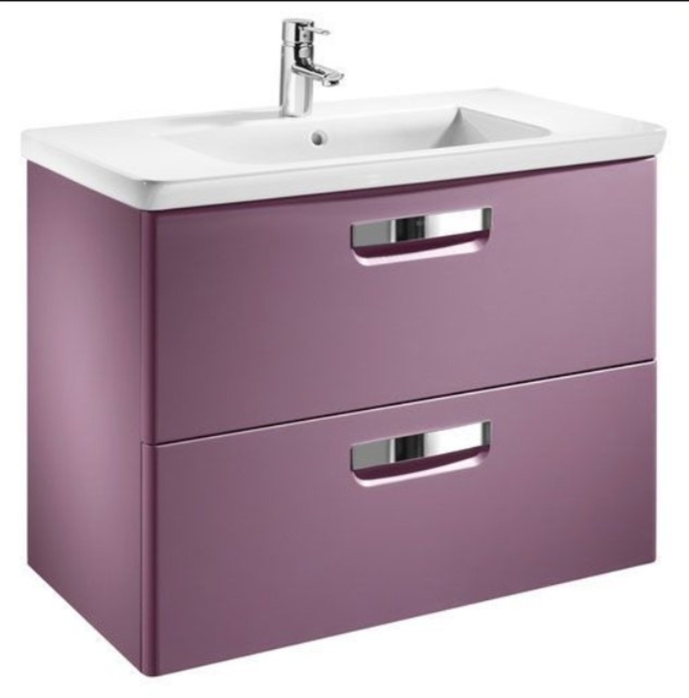 Тумба подвесная ROCA THE GAP 600 2 ящика, фиолет (ZRU9302742) с раковиной ROCA THE GAP UNIK (7327472000)