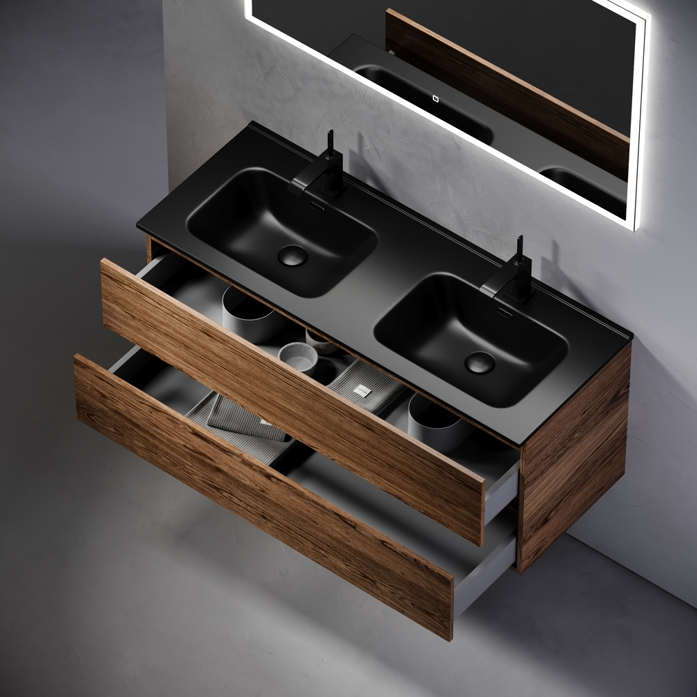 Тумба подвесная под раковину Sancos Urban, дуб чарльстон 1190х450х550, арт. UR120-1ECH