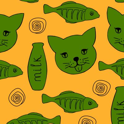 Cat seamless pattern.  stock illustration JPG.