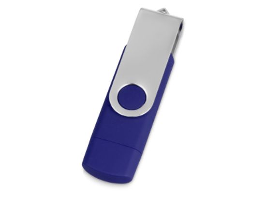 USB/micro синий USB-флешка из пластика на 16 Гб Квебек OTG