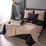КПБ на резинке Сатин Velvet Premium с Одеялом VPR009, Евро, 4 наволочки, простынь 180*200*25
