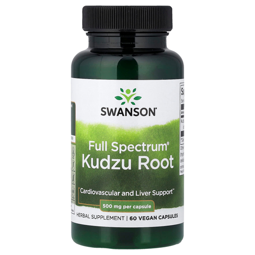 Swanson Vitamins, Full Spectrum®, корень кудзу, 500 мг, 60 веганских капсул
