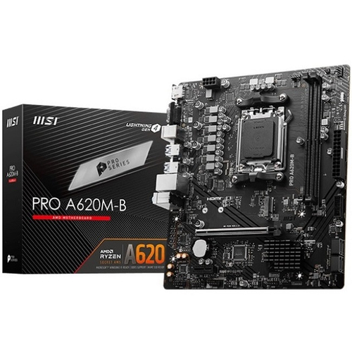 Материнская плата MSI PRO A620M-B (AM5/AMD B620/2xDDR5/PCI-Ex16/M.2/SB7.1/GLAN/HDMI/VGA/mATX)