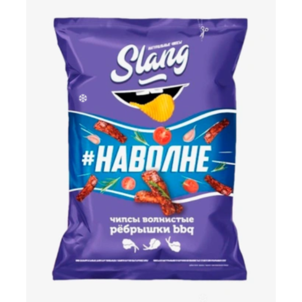 Чипсы Slang волнистые ребрышки BBQ 107 гр