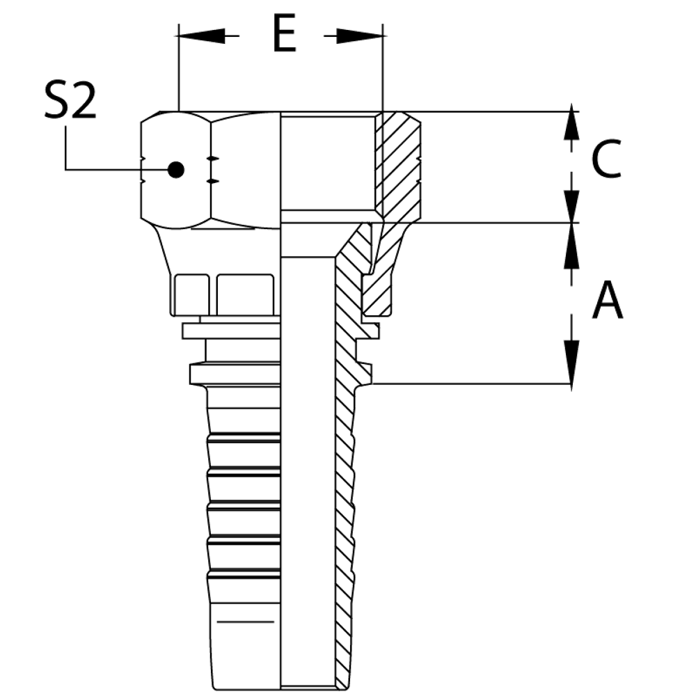 Фитинг DN 10 DKI (Г) 20x1.5 (накидная гайка)