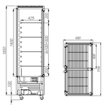 Кондитерская витрина Carboma Latium D4 VM 800-1 (R800C Люкс коричнево-золотой, 1/2, INOX)