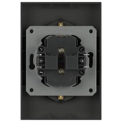 Розетка ЭРА Galaxy 15-2104-05 с заземлением двойная 2X2P+E Schuko 16А-250В IP20 антрацит | Эра Galaxy