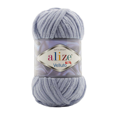 Пряжа Alize (Ализе) Velluto / уп.5 мот. по 100 г, 68м, 087 угольно-серый A