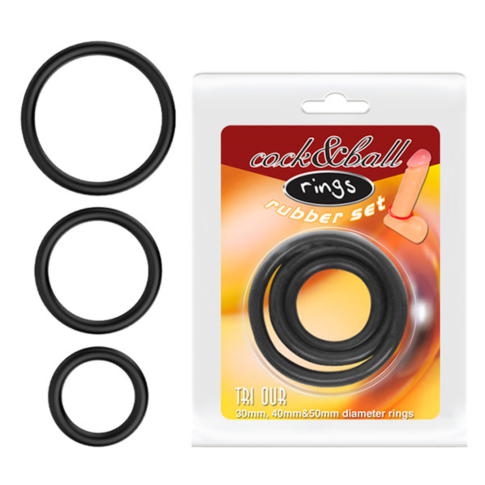 Набор из 3 эрекционных колец 4см, 5см и 6см Baile Ring Rubbet Set BI-026013