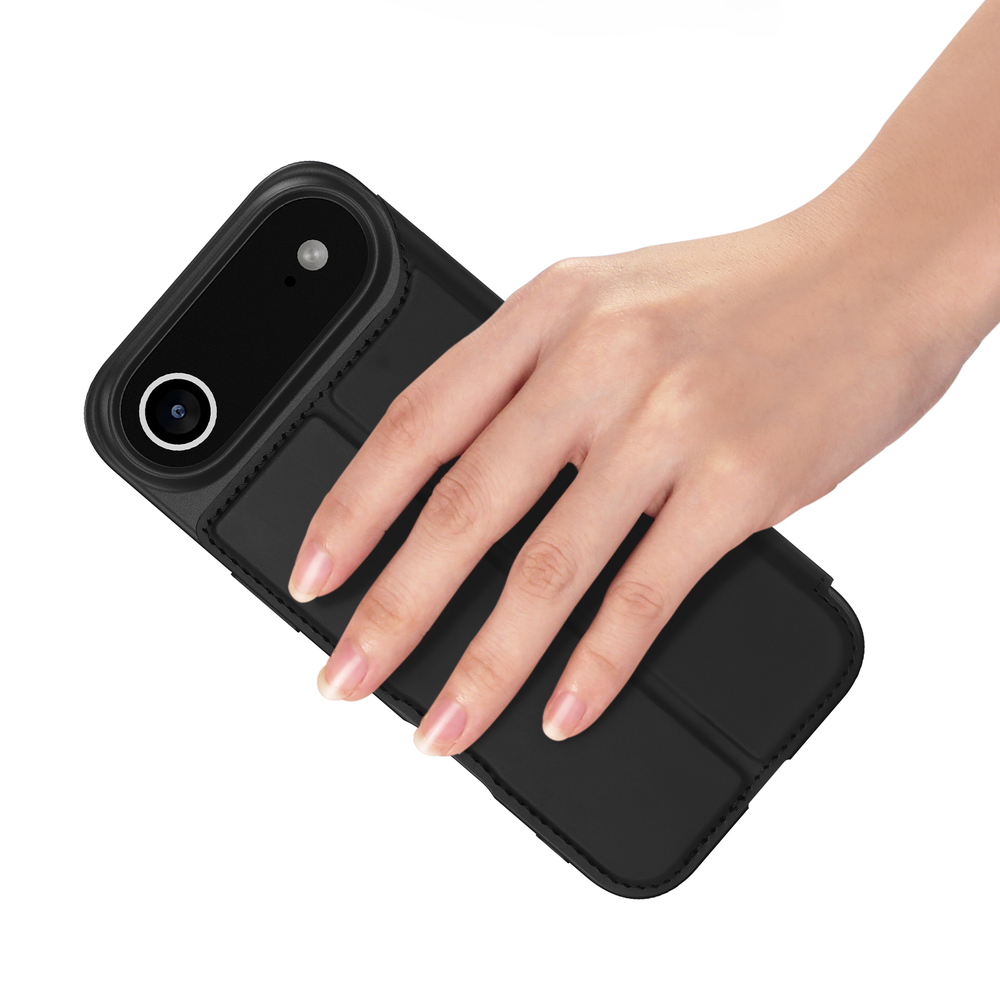 Чехол книжка из черной кожи для iPhone Air, серия Skin Pro Series от Dux Ducis