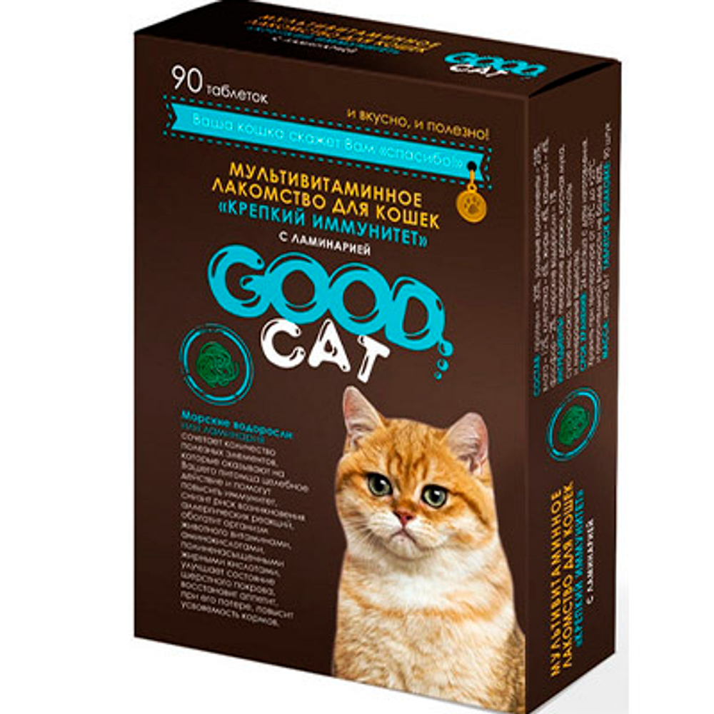 GOOD CAT Мультивитаминное лакомство для кошек "Крепкий иммунитет" 90таб