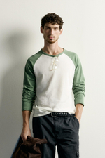 ФУТБОЛКА COLOR BLOCK ИЗ ХЛОПКА И ЛЬНА — ZARA · 5868/301