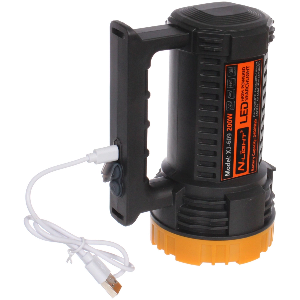 Фонарь ручной 4 режима 1LED, аккумуляторная батарея 2400mAh USB XJ609