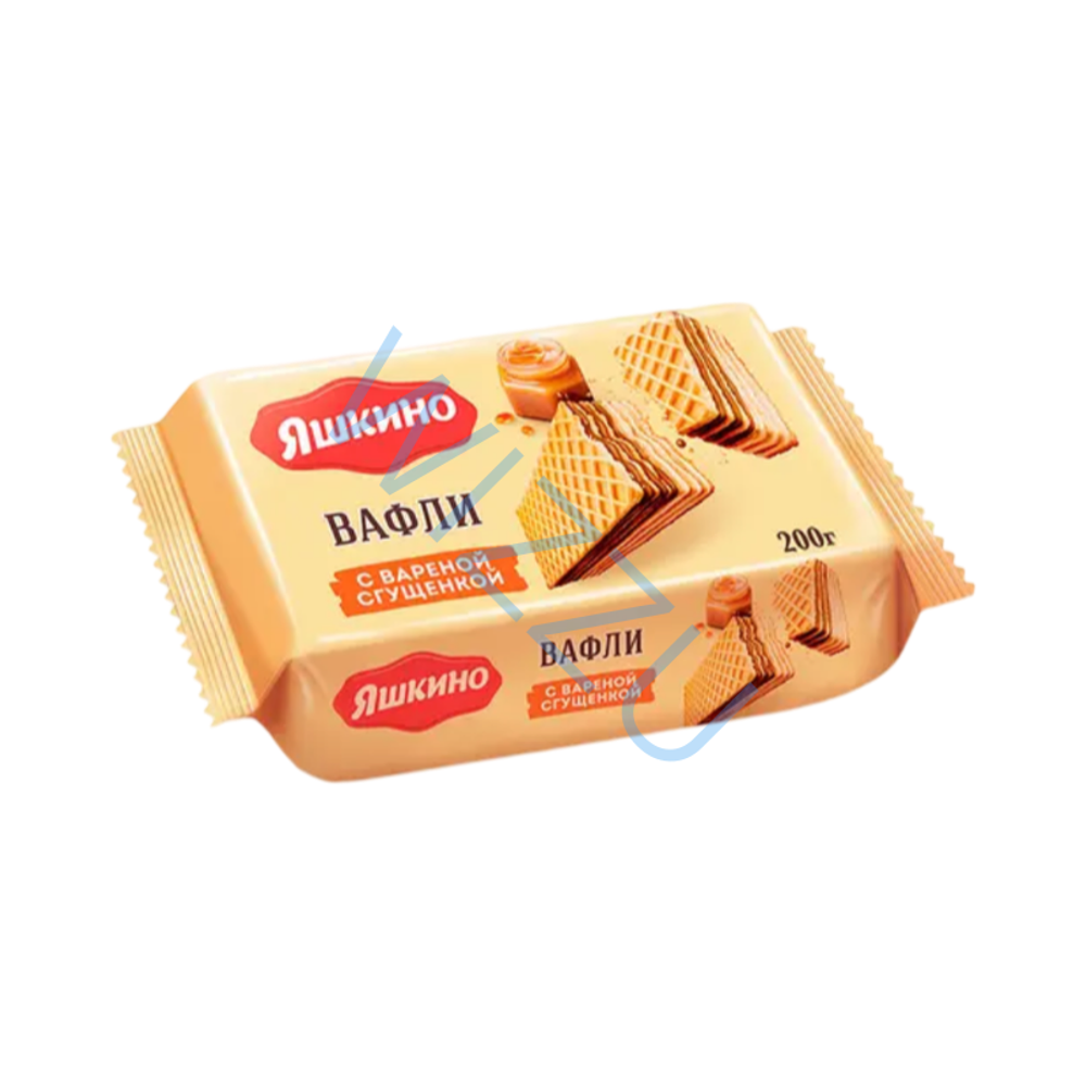Вафли Яшкино с вареной сгущенкой, 200 г