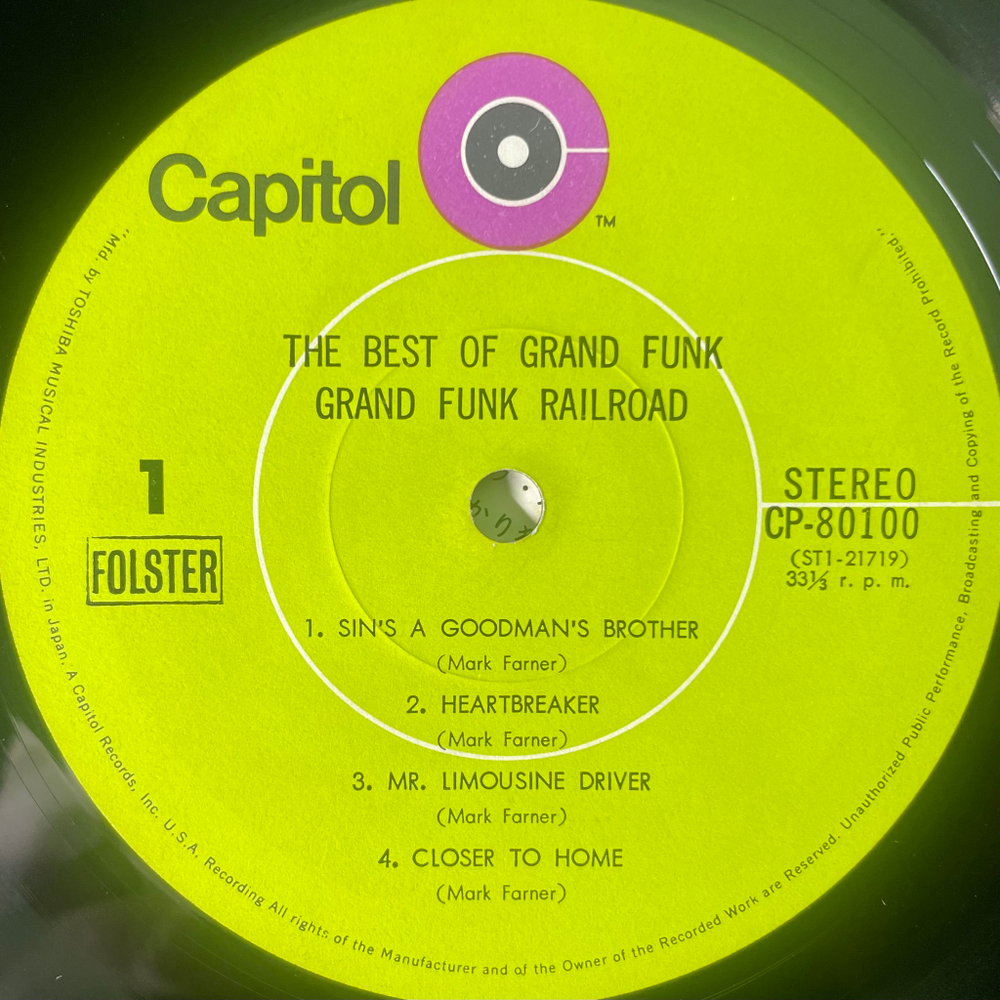 Grand Funk ‎– The Best Of Grand Funk (Япония 1971г.)