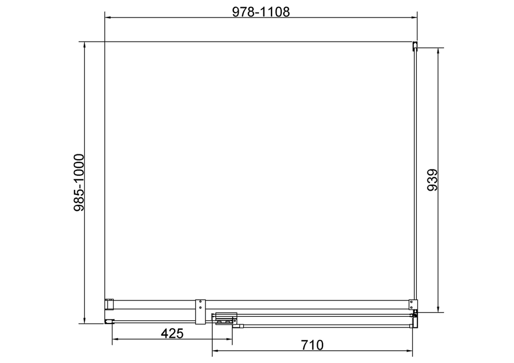 Душевой уголок Vincea Экстенза (Extenza) VSR-4EX101110CLBN, 1000/1100*1000, брашированный никель, стекло прозрачное