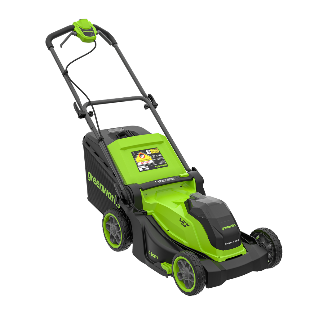 Газонокосилка аккумуляторная Greenworks GD40LM411, 40V, бесщеточная, 41 см, (2521007)