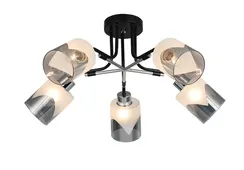 Люстра потолочная Rilon 26013/5 CHROME+BLACK, 5×40 Вт, хромированная и чёрная