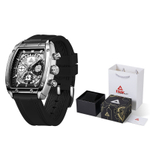 PEAK Pioneer Collection Quartz Movement Silicone Strap Watch Men"s Watches Black Dial