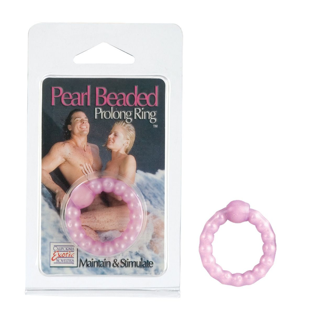 Фиолетовое эрекционное кольцо Pearl Beaded (Цвет: фиолетовый)