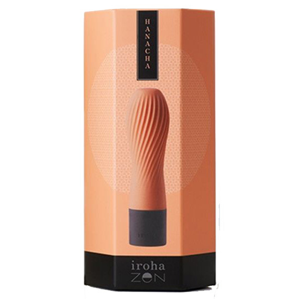 Персиковый рифленый мини-вибратор 12,7см Iroha Zen Hanacha HMZ-02