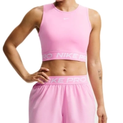 Топ теннисный Nike Pro Dri-Fit Cropped - pink rise/white