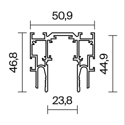 Шинопровод встраиваемый для натяжного потолка Technical TRX034-SCCL-422B
