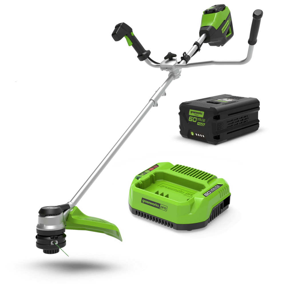 Аккумуляторный триммер Greenworks GD60BCBК5, 60v, 40 см, (2108407UG), с аккумулятором 5 А·ч и зарядным устройством