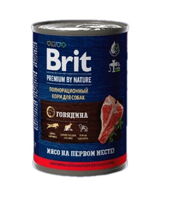 Brit premium by nature консервы с говядиной для взрослых собак, 410гр
