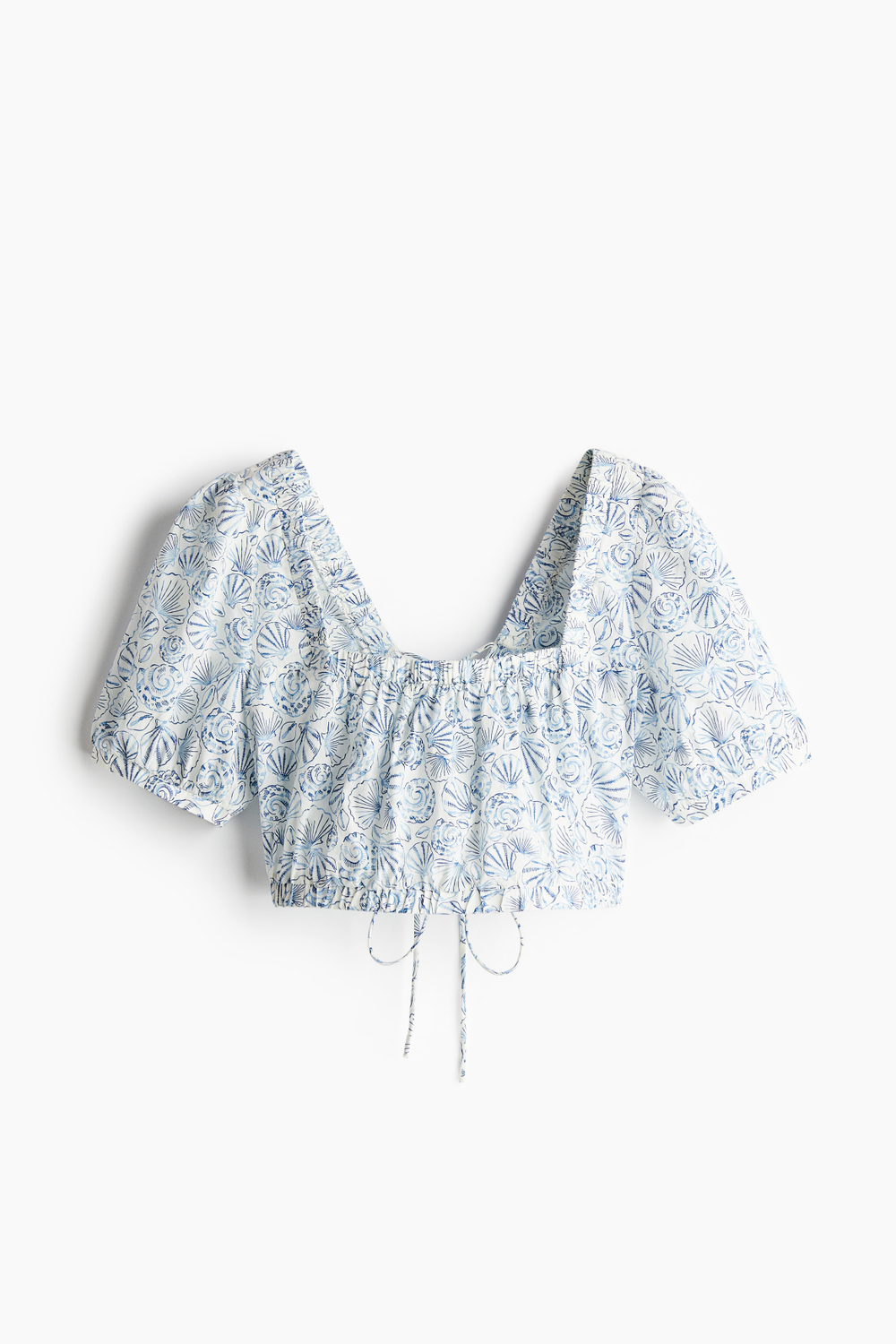Хлопковая блузка с открытой спиной и завязками - H&M
