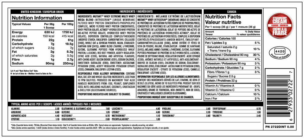 Протеин Mutant Whey 2270 г ванильное мороженое