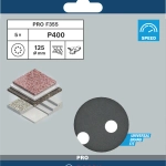 Шлифовальный диск PRO F355 125 мм G400, 5 шт. BOSCH 2608605121