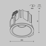 Встраиваемый светодиодный светильник Maytoni Alfa LED DL043-01-10W4K-RD-W-1