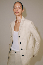 БЛЕЙЗЕР В ПОЛОСКУ ИЗ ЛЬНА — ZW COLLECTION — ZARA