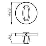 Ручка поворотная BK6.R.URS52 (WC-BOLT BK6 URS) MWSC-33 итальянский тисненый
