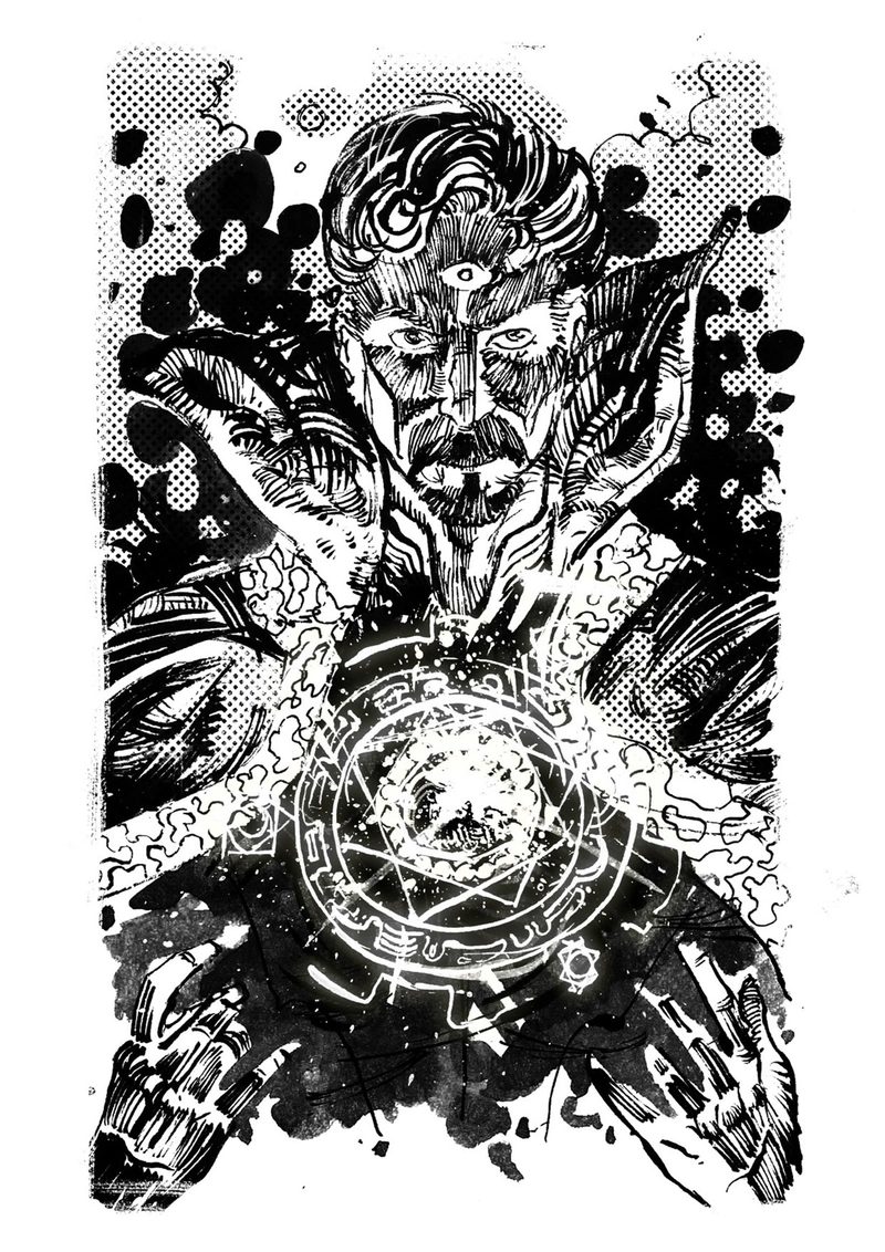 Открытка «Doctor Strange: Black & White»