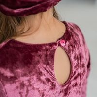 Платье бархатное с бантом "Брусника"