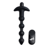 Черные анальные бусы с вибрацией и пультом ДУ 28X Remote Control Vibrating Silicone Anal Beads - 19 см. (Цвет: черный)