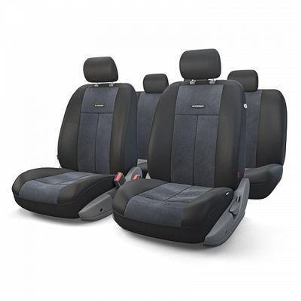 Авточехлы AUTOPROFI TT AIRBAG черный/светло бежевый универсальные