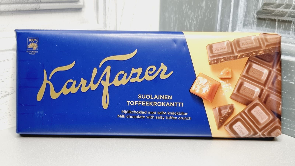 Шоколад Karl Fazer молочный с соленой карамелью 200 г (из Финляндии)