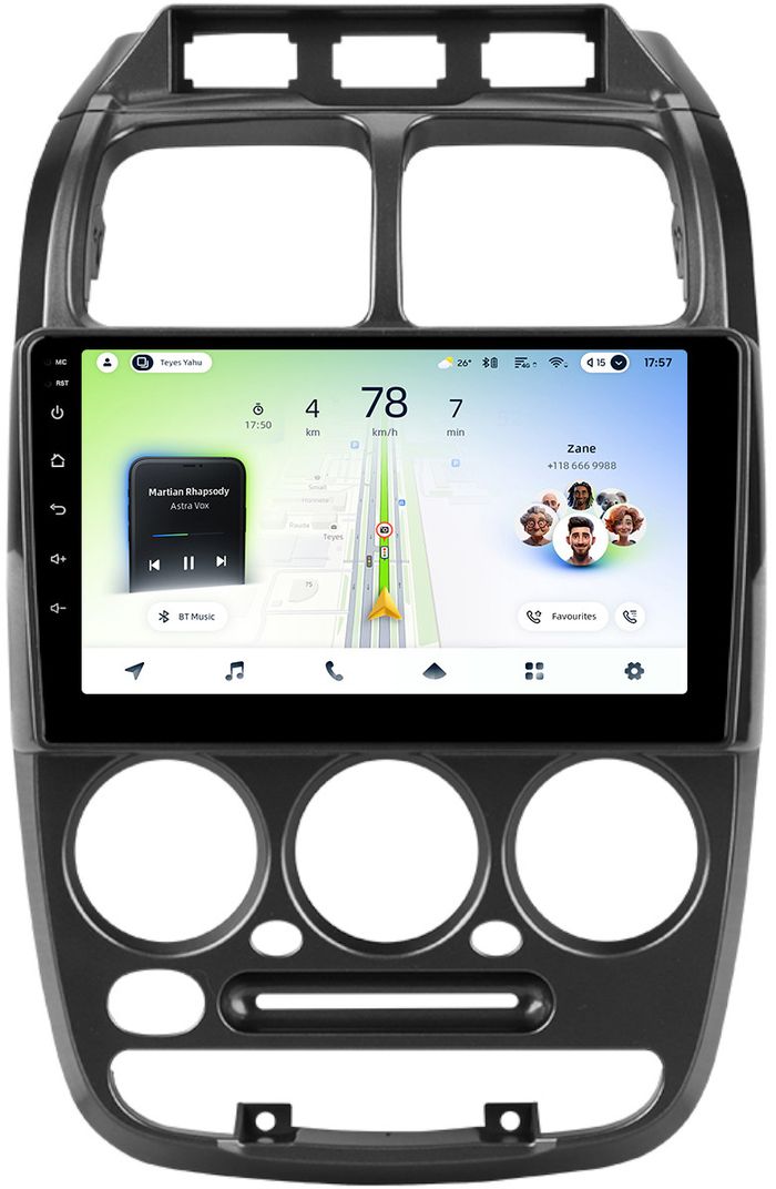 Магнитола для Hyundai Accent 2000-2011 (рамка 3 кнопки) - Teyes CC4L-DTS монитор 9" IPS, Android 14, Быстрая, Snapdragon 662, CarPlay, 4G SIM-слот