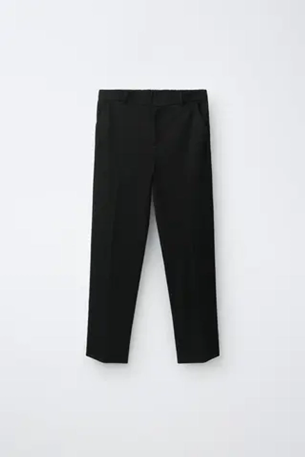 ZARA ОДНОТОННЫЕ КОСТЮМНЫЕ БРЮКИ, ЧЕРНЫЙ