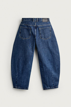 ZARA ДЖИНСЫ BALLOON FIT, СИНИЙ