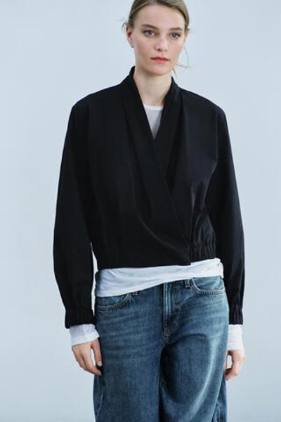 РУБАШКА-БОМБЕР С ЗАПАХОМ — ZW COLLECTION — ZARA