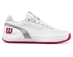 Мужские кроссовки теннисные Wilson Rush Pro 5 CTC - bright white/wilson red/microchip