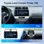 Магнитола для Toyota Land Cruiser Prado 150 2017-2023 - Kuberg KP-T1204 на Android 12, Быстрая, 4G SIM-слот, CarPlay