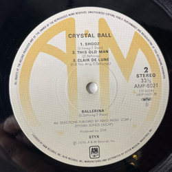 Винтажная виниловая пластинка LP Styx Crystal Ball (Япония 1979) (Без Оби)
