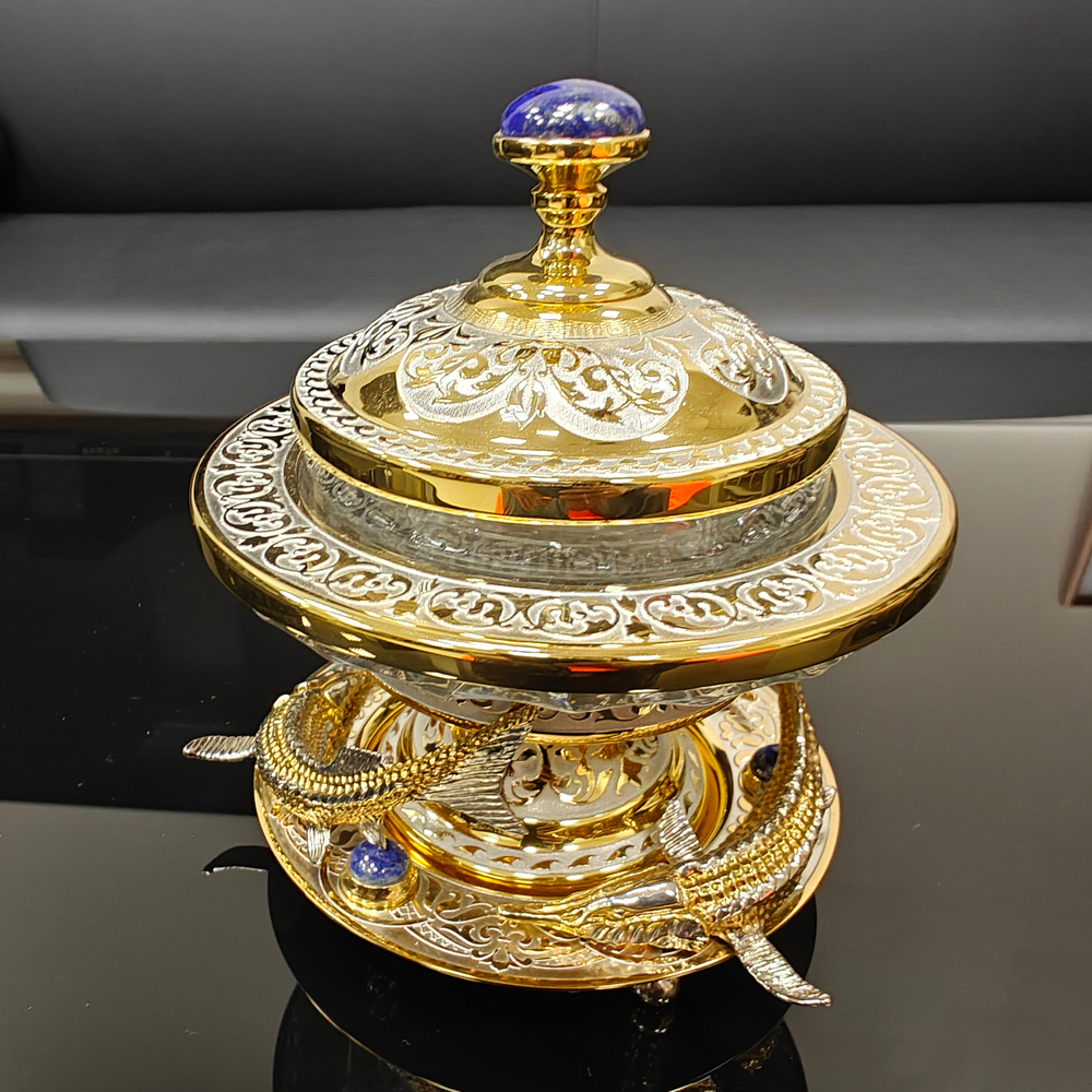 Икорница "Царский подарок" с лазуритом
